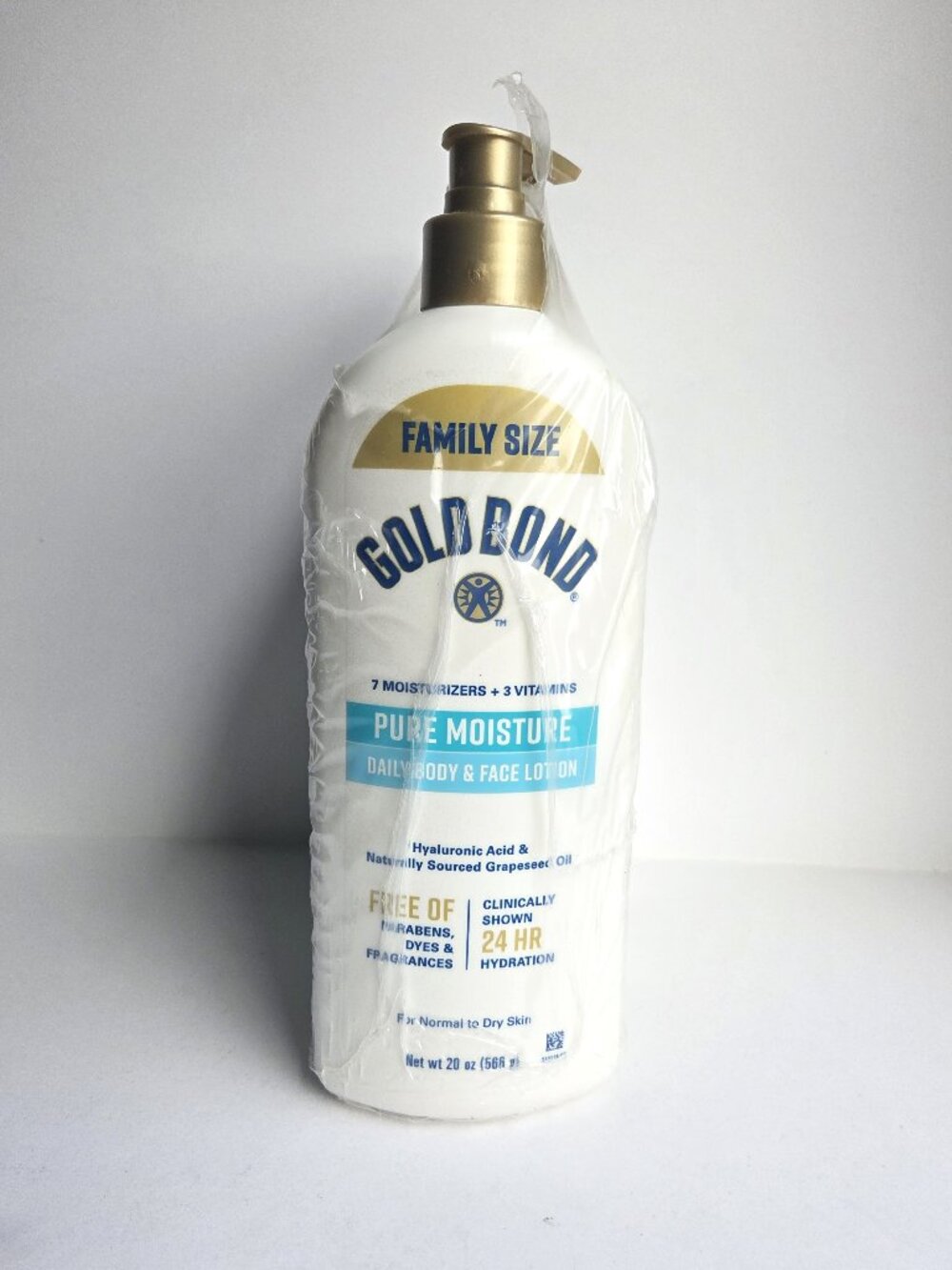 3 Pack Gold Bond Pure Moisture Lotion 20oz Hyaluronic Acid Face Body Sealed